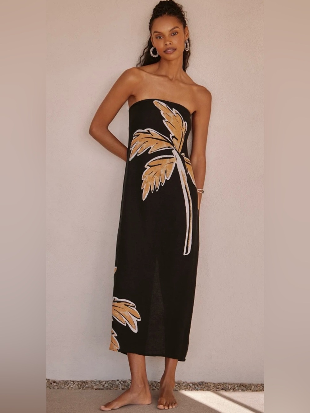 LouLou Avenue Strapless Midi Dress Anthropologie XS
